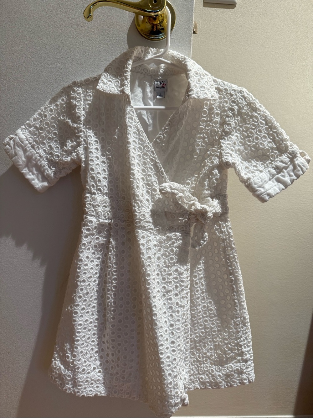 DVF x GAP Girls' White Eyelet Wrap Dress